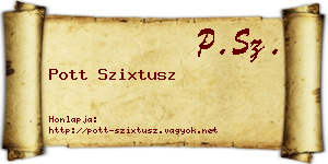 Pott Szixtusz névjegykártya